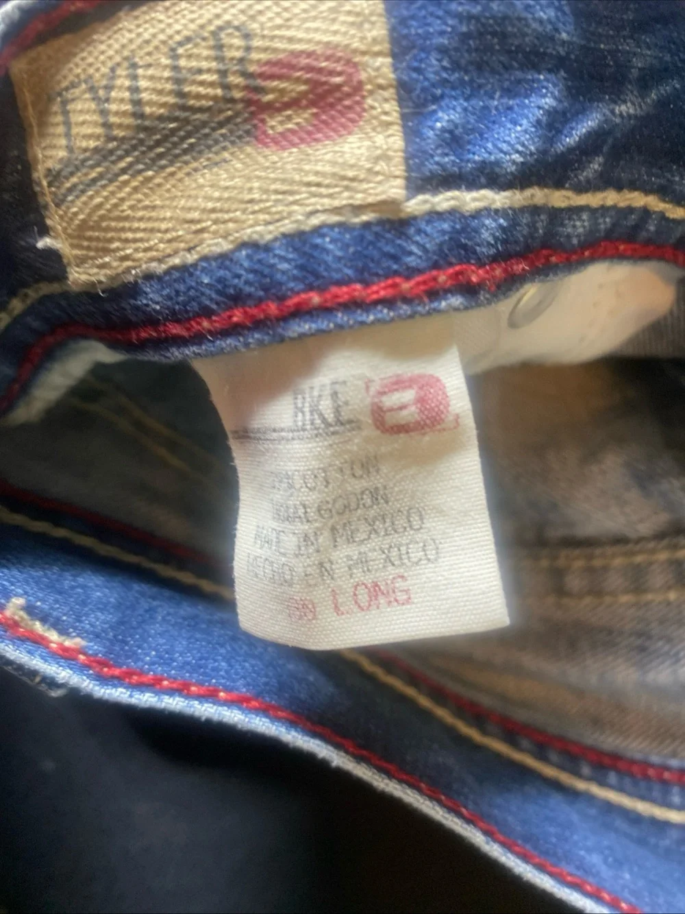 BKE Tyler Straight Jeans Mens 30x33 Long Blue Distressed Denim Low Rise